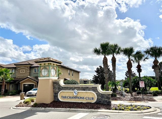 view of community sign