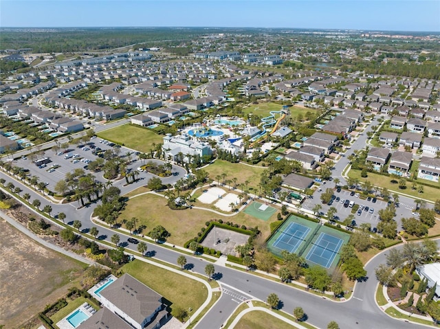 drone / aerial view with a residential view