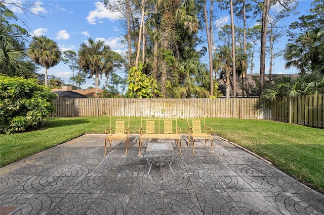 view of patio with a fenced backyard