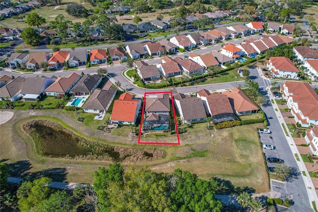 aerial view with a residential view