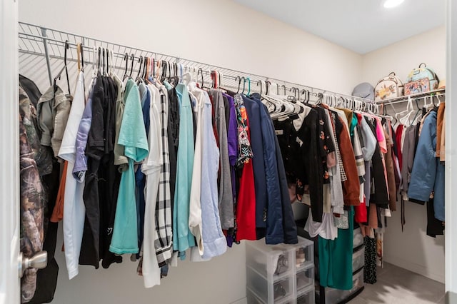 view of walk in closet