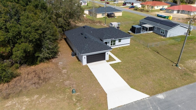 bird's eye view with a residential view