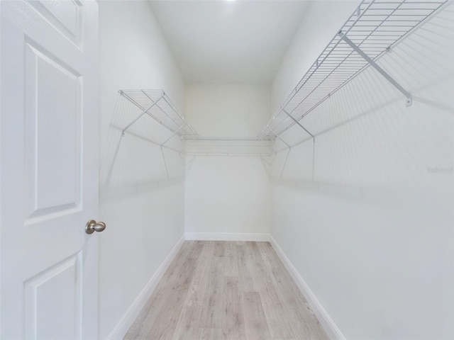 spacious closet with light wood finished floors