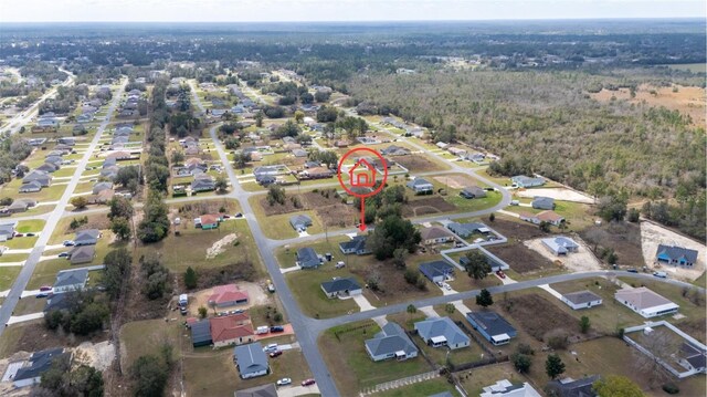 drone / aerial view with a residential view