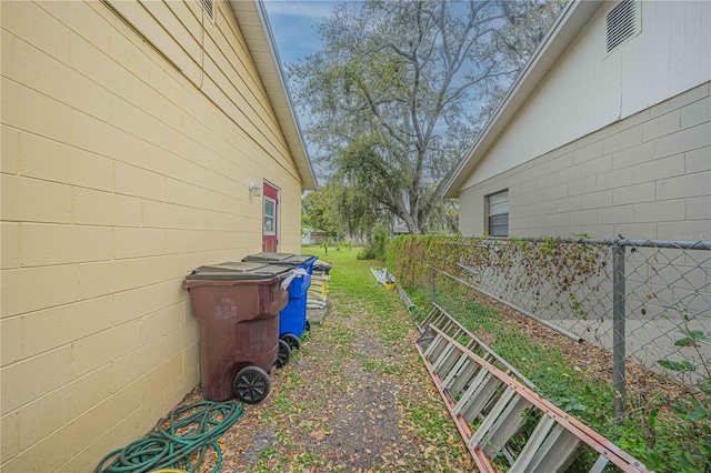 view of yard with fence