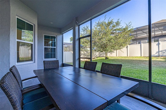 view of unfurnished sunroom