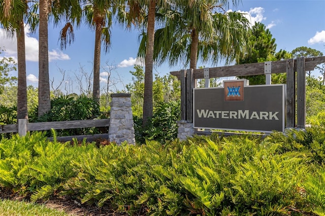 view of community sign