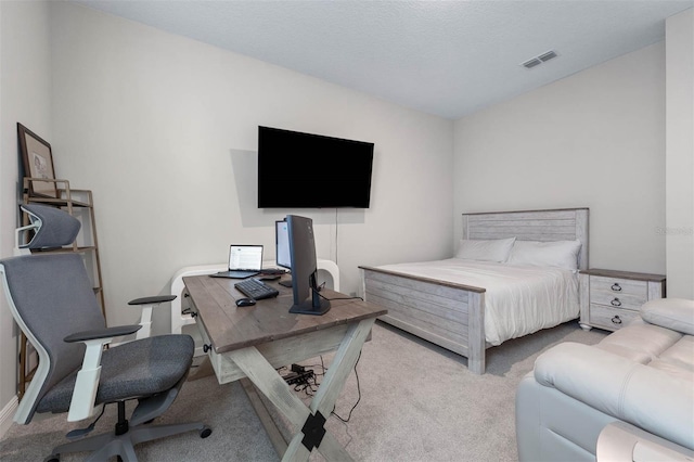 bedroom with carpet flooring and visible vents