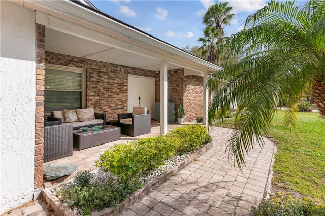 view of patio / terrace featuring an outdoor living space