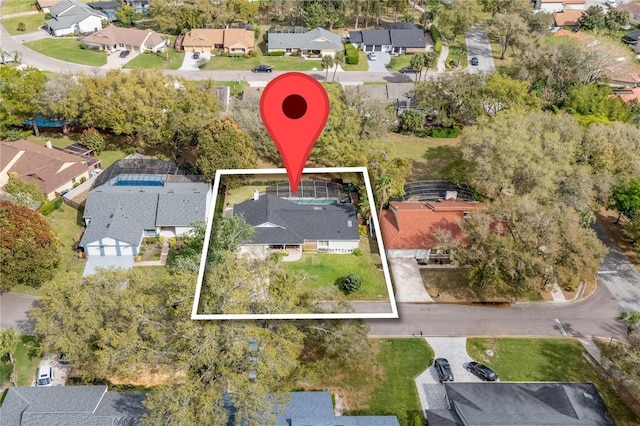 aerial view featuring a residential view