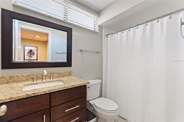 bathroom with toilet and vanity