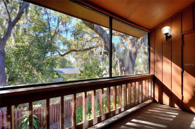 unfurnished sunroom featuring a healthy amount of sunlight