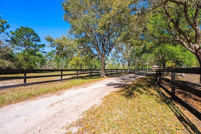 view of street featuring a rural view