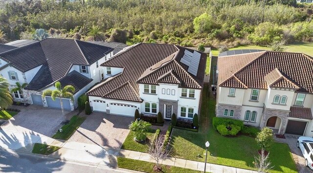 aerial view with a residential view