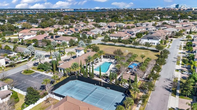 aerial view featuring a residential view