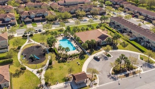 bird's eye view with a residential view