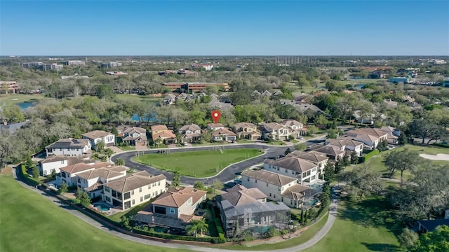 aerial view with a residential view