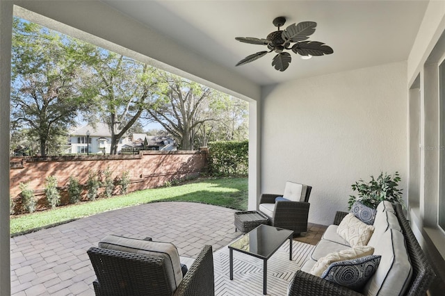 1377 Tappie Toorie Cir, Lake Mary, FL 32746 - view of patio with a ceiling fan and an outdoor living space