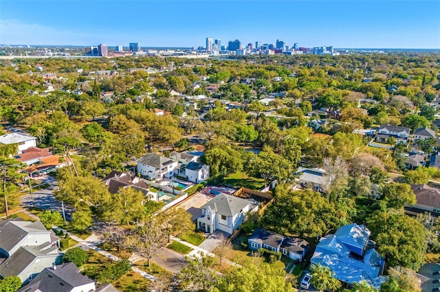 bird's eye view featuring a city view