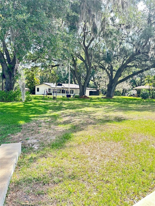 view of grassy yard