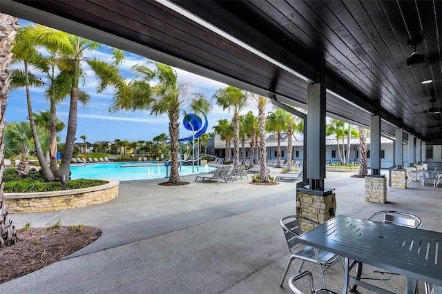 view of patio / terrace with a community pool