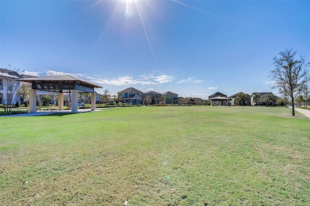 view of yard with a gazebo