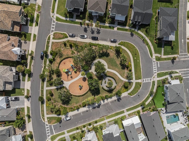 aerial view with a residential view