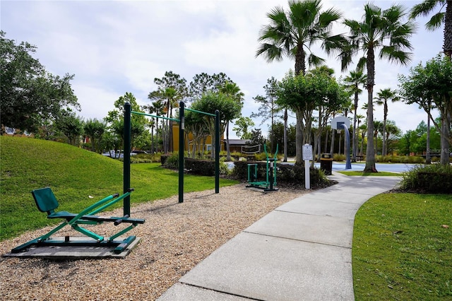 community playground featuring a yard