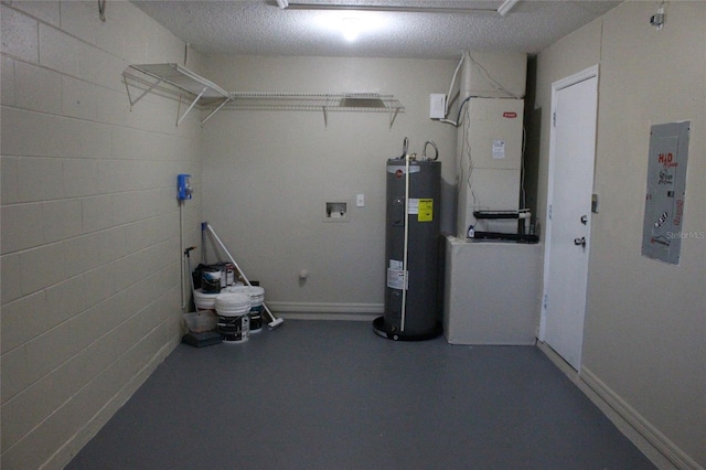 utility room with heating unit and water heater