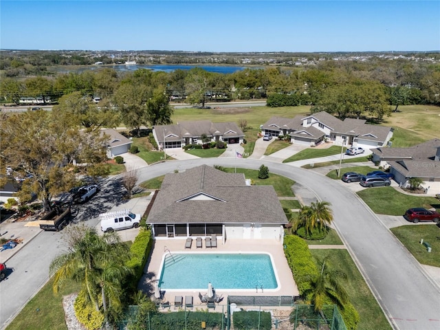 drone / aerial view featuring a residential view