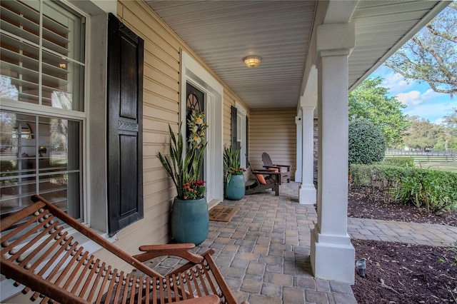 view of patio with a porch