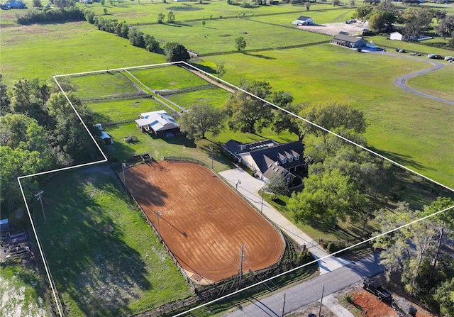 drone / aerial view with a rural view