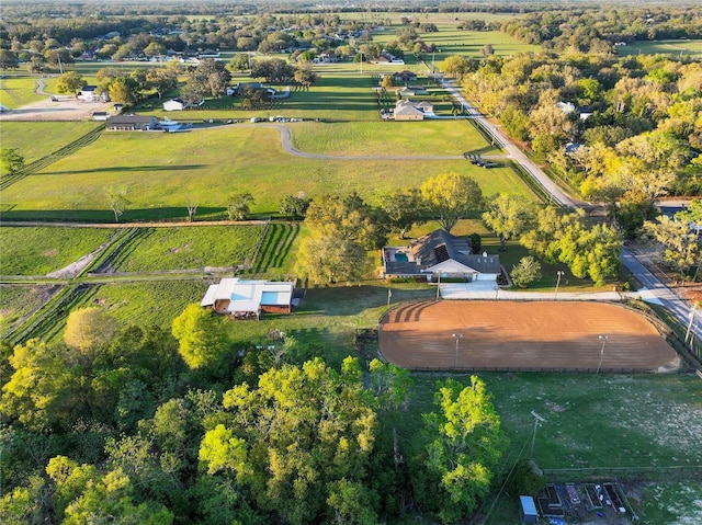 drone / aerial view with a rural view