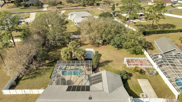 aerial view with a residential view