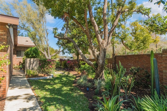 view of yard with fence