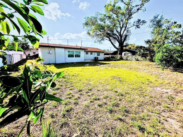 view of yard with fence