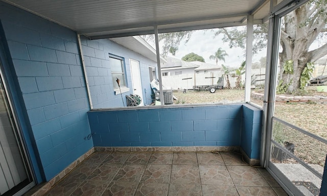 view of unfurnished sunroom