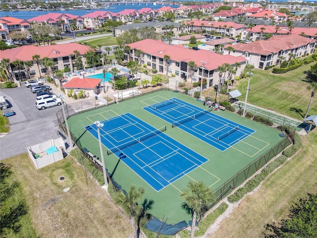 aerial view with a residential view