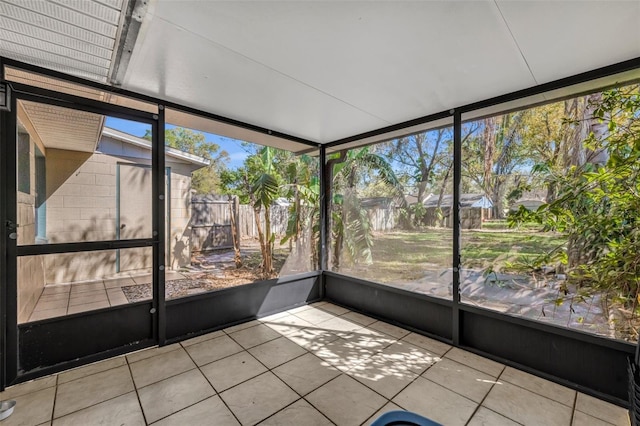 view of unfurnished sunroom