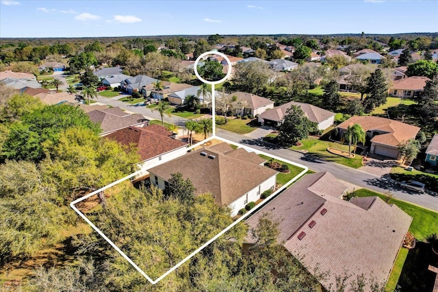 drone / aerial view featuring a residential view