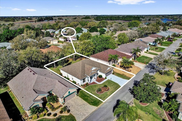 birds eye view of property featuring a residential view