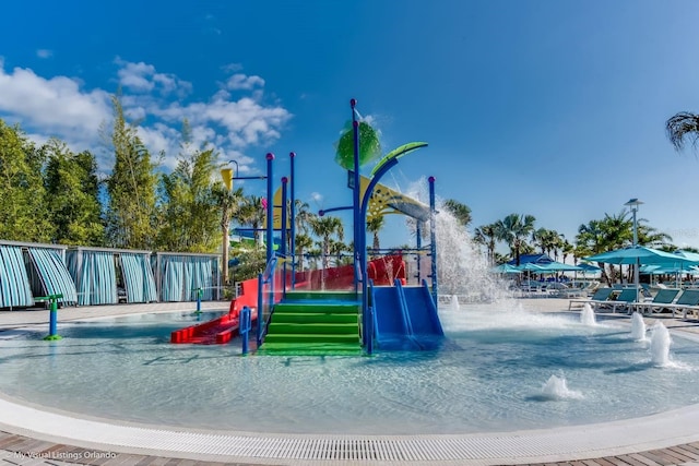 view of community jungle gym