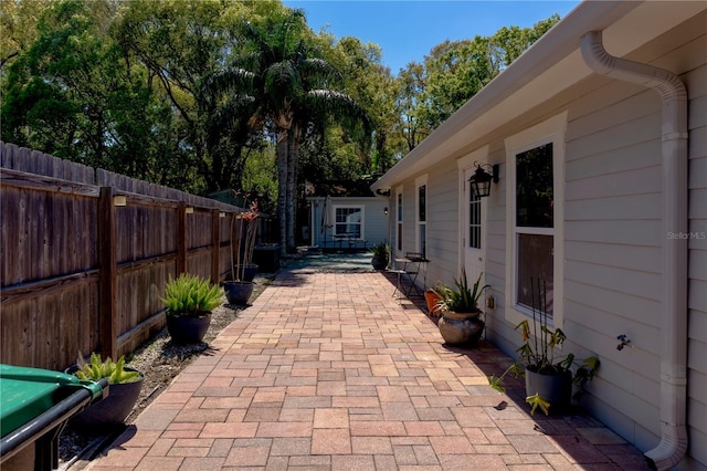 view of patio with a fenced backyard