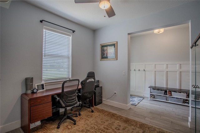 2720 Bancroft Blvd, Orlando, FL 32833 - office with wood finished floors, baseboards, and ceiling fan