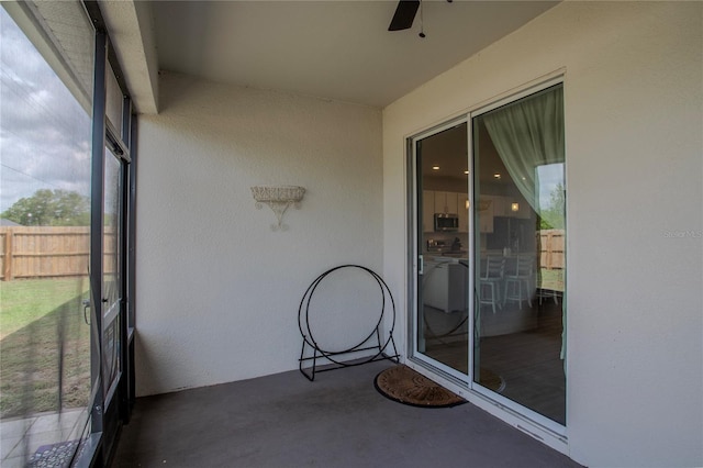 2720 Bancroft Blvd, Orlando, FL 32833 - unfurnished sunroom featuring a ceiling fan