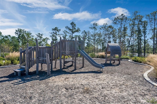 view of community jungle gym