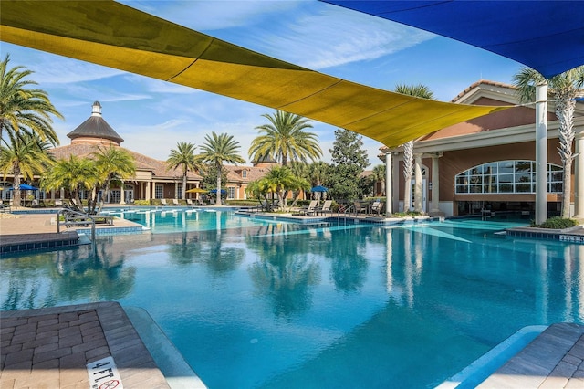 community pool with a patio