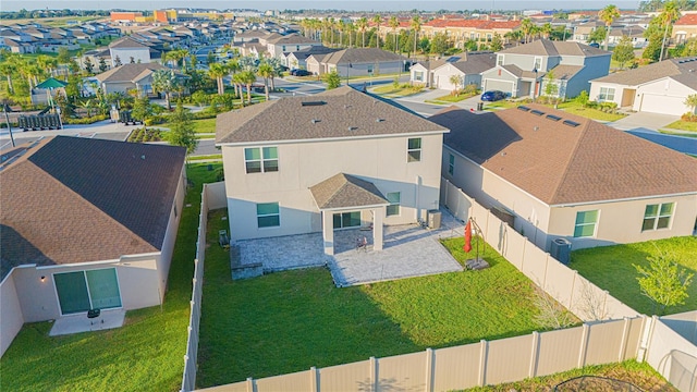 aerial view with a residential view