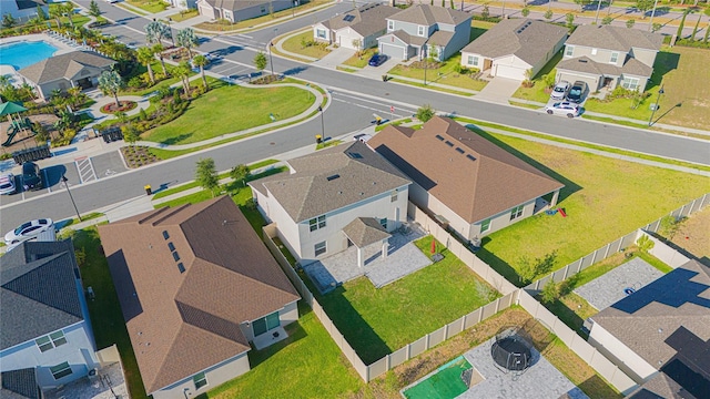 bird's eye view with a residential view