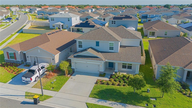 drone / aerial view with a residential view